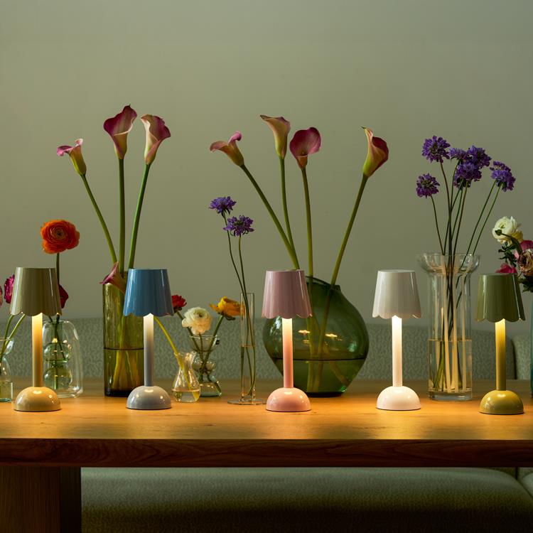 Periwinkle Blue Scallop Rechargeable LED Lamp