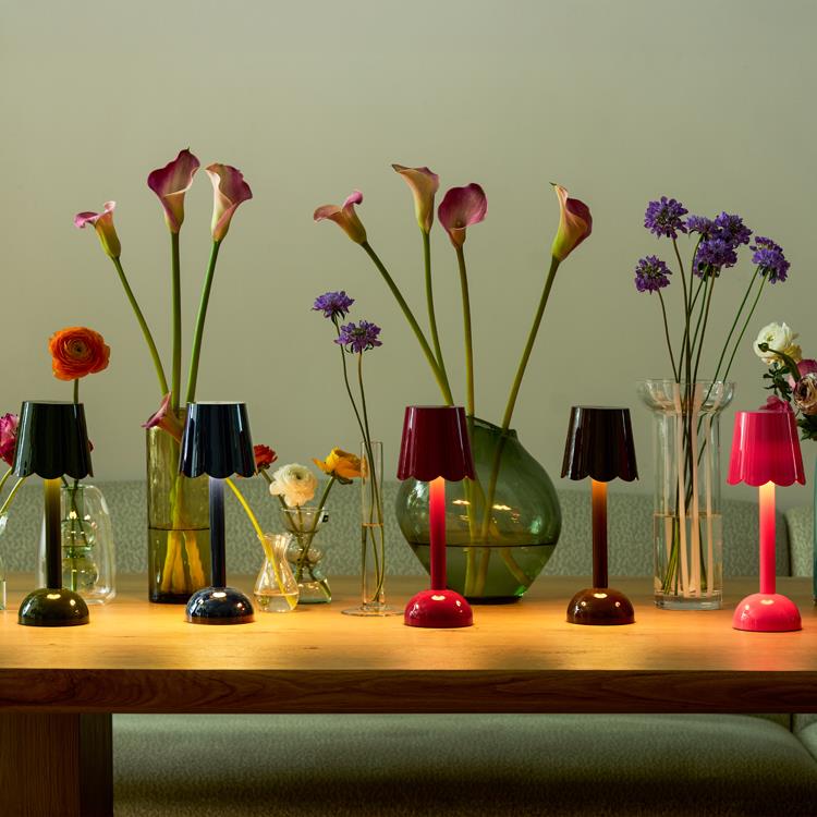 Burgundy Scallop Rechargeable LED Lamp