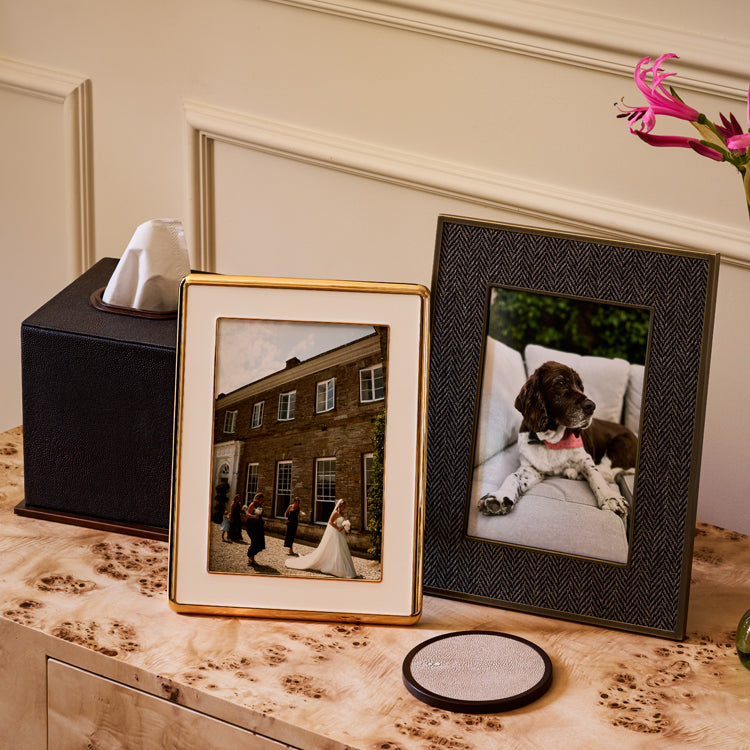 Sophie Paterson Photo Frame Dark Grey Herringbone 5 x 7"