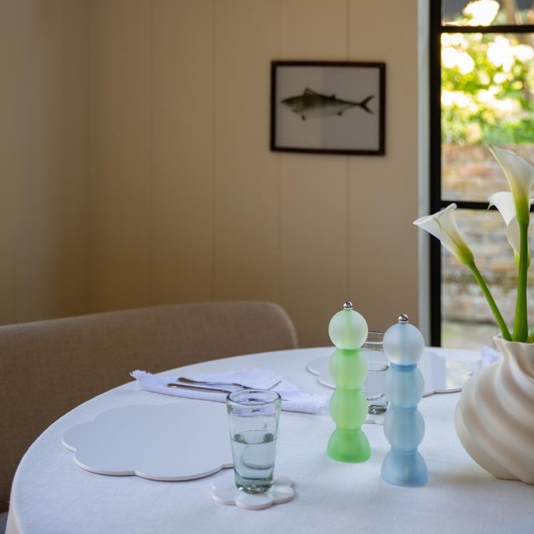 Blue Frosty Bobbin Salt or Pepper Mill