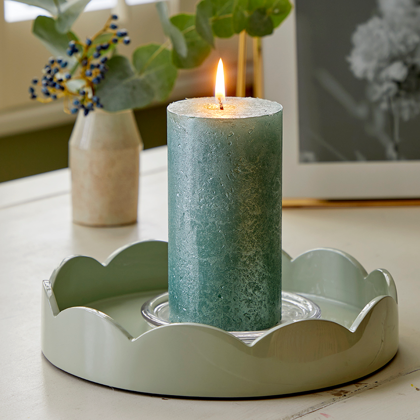 Sage Green Small Round Scallop Tray