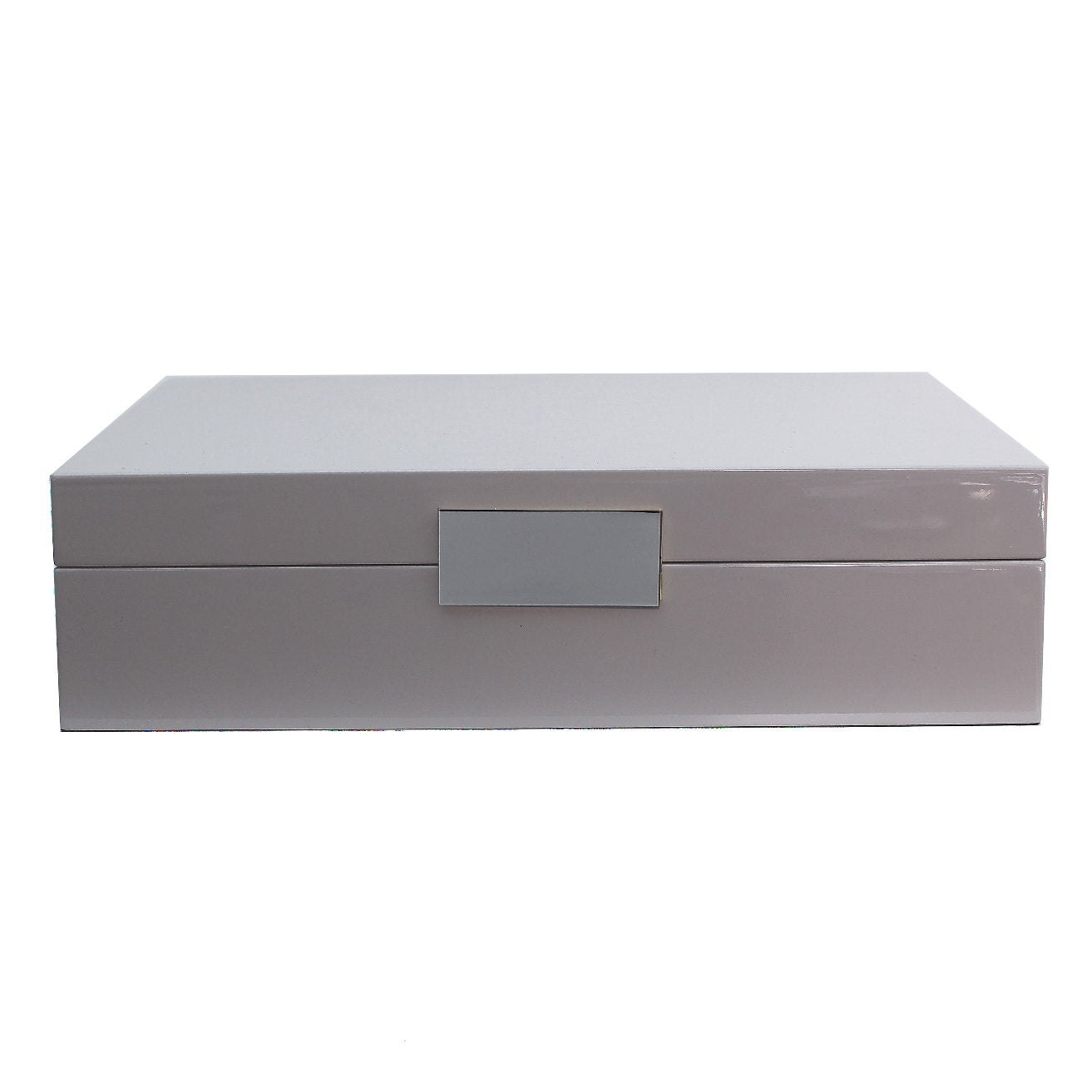 Large chiffon gray watch box with silver plated clasp