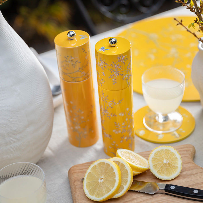 Yellow Chinoiserie Salt or Pepper Mill - Addison Ross Ltd US