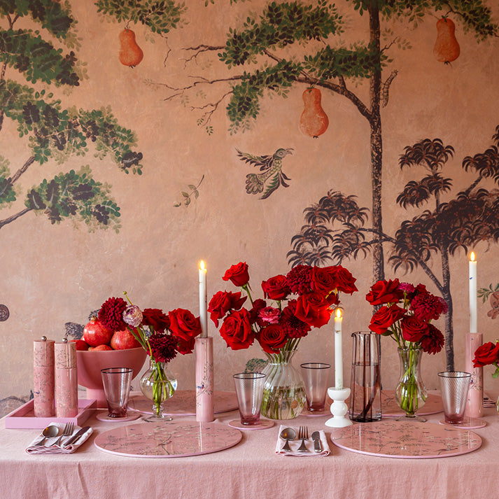 Pink Chinoiserie Candlestick - Thumbnail 4