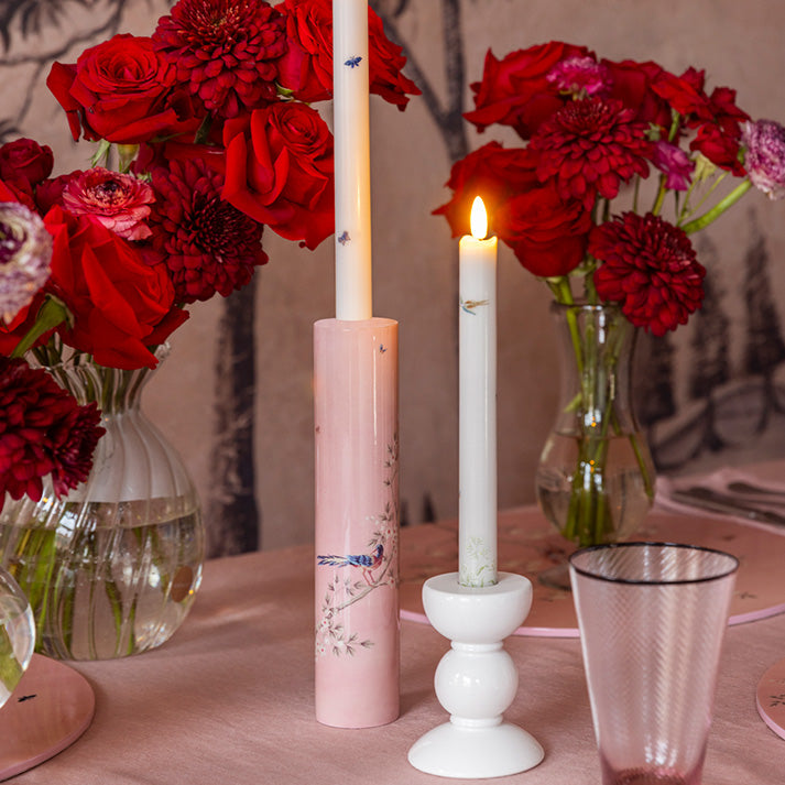 Pink Chinoiserie Candlestick - Thumbnail 2