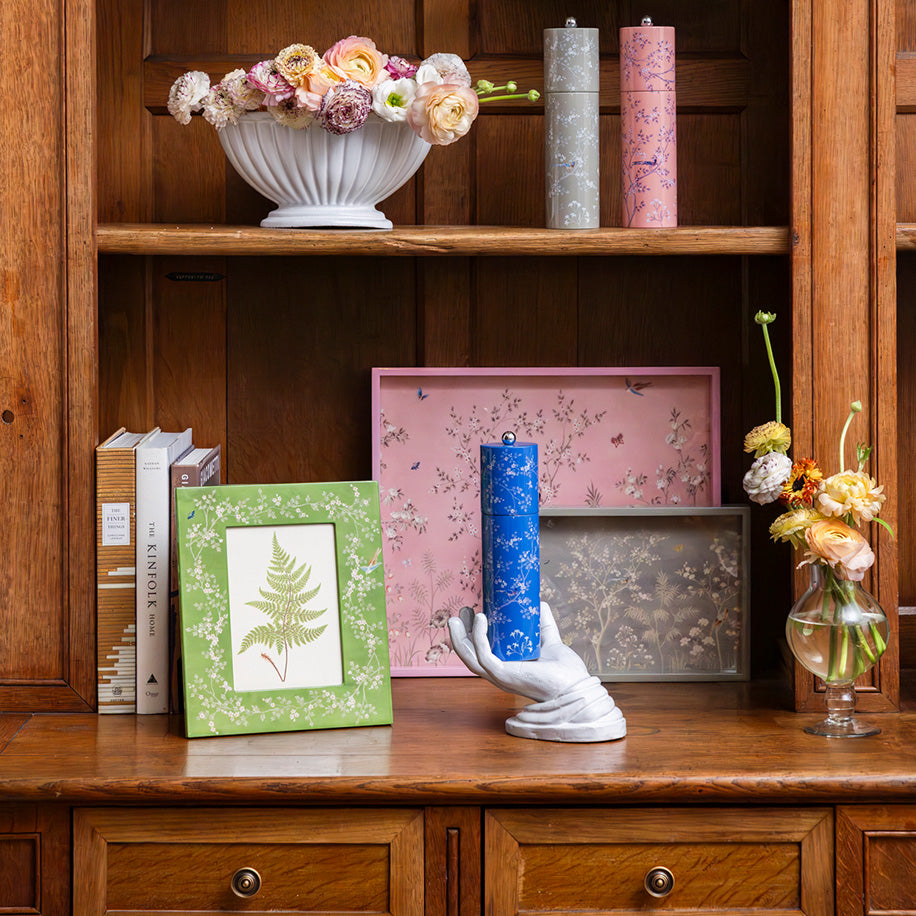 Grey Small Chinoiserie Tray