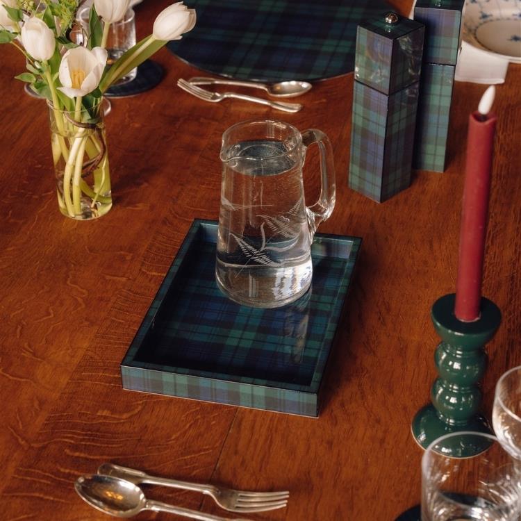 Black Watch Tartan Square Pillar Salt or Pepper Mill - Thumbnail 2