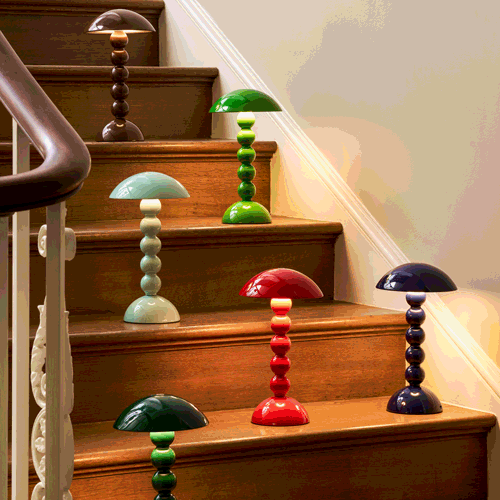 Chocolate Lacquer Rechargeable Bobbin LED Lamp - Thumbnail 5