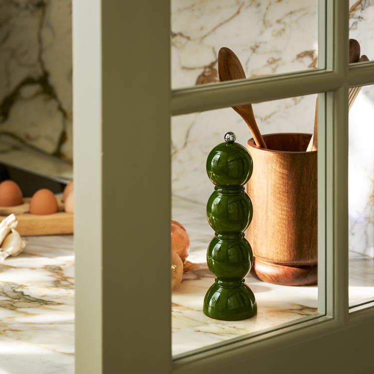 Khaki Bobbin Lacquer Salt or Pepper Mill