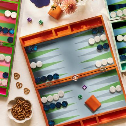 Orange Backgammon Set - Colourful Backgammon Set – Addison Ross