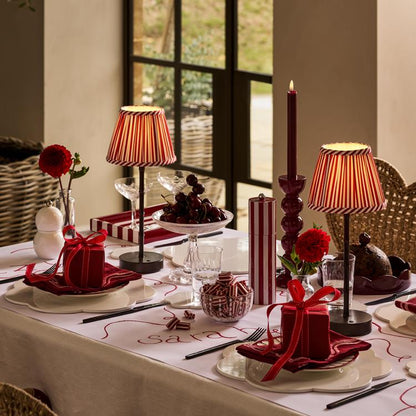 Red Striped Lampshade - 6"