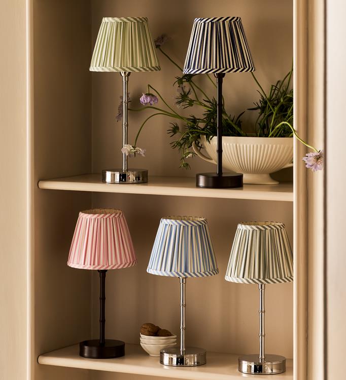 Chambray Striped Empire Lampshade - 6" - Thumbnail 3