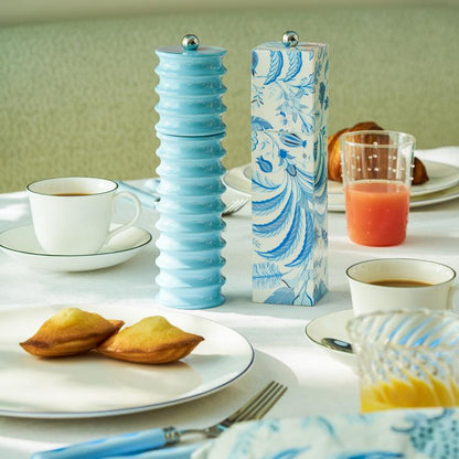 Palm Beach Blue Square Pillar Salt or Pepper Mill