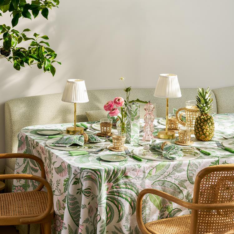 Palm Beach Green Linen Tablecloth