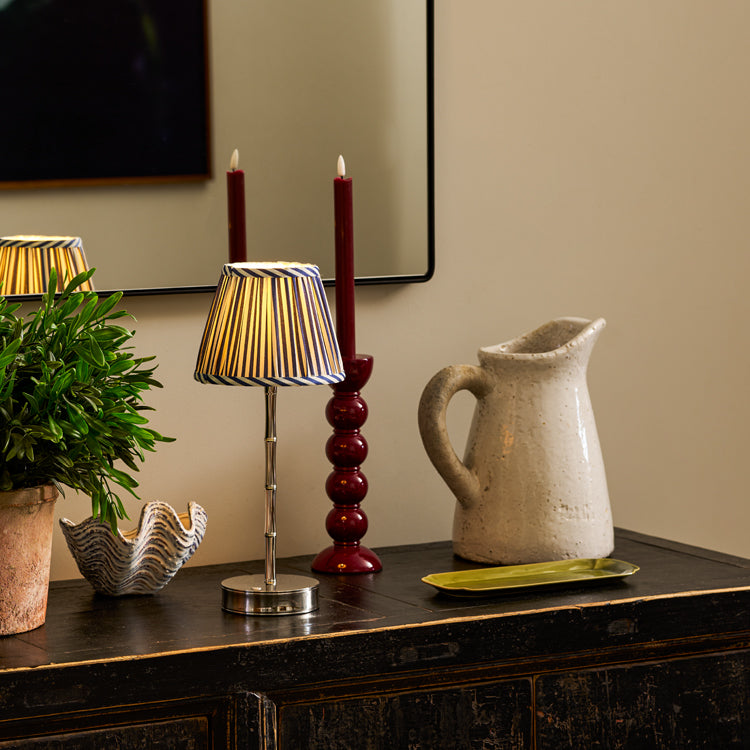 Navy Striped Lampshade - 6"