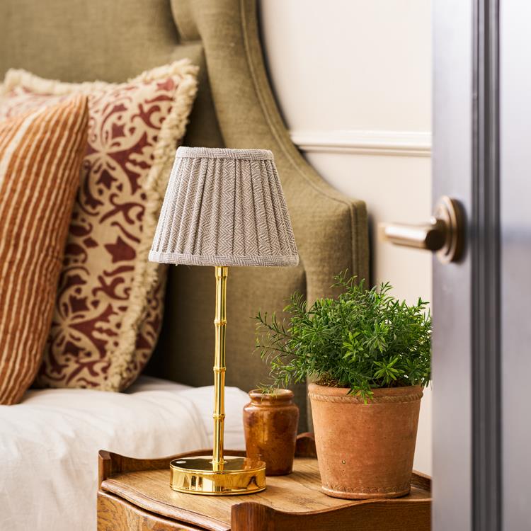 Herringbone Light Grey Empire Lampshade - 16cm