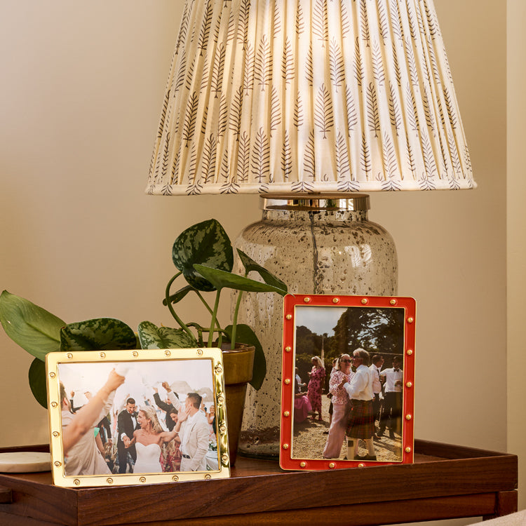 Orange Enamel & Gold Locket Frame