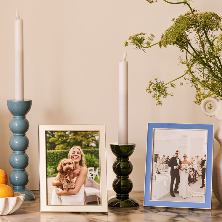 White Enamel Picture Frame with Gold Trim - 8x10 | Addison Ross