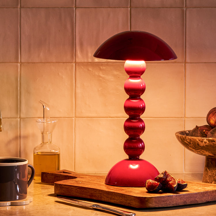 Red Rechargeable Bobbin Lamp - Lacquer LED Lamp – Addison Ross Ltd USA