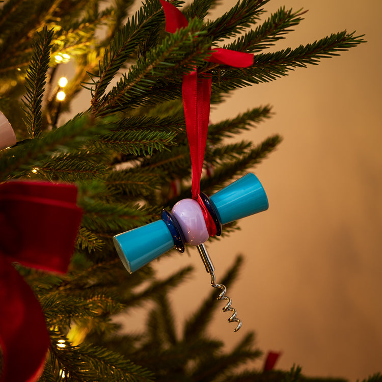 Bow Tie Corkscrew Aqua & Lilac