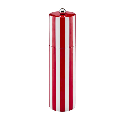 Burgundy Striped Column Salt or Pepper Mill