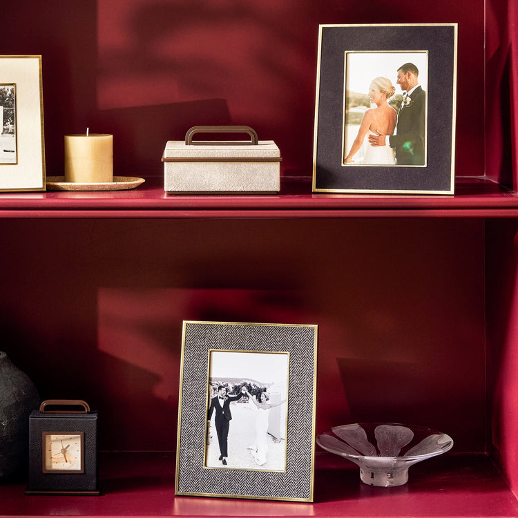 Sophie Paterson Photo Frame Dark Grey Herringbone 5 x 7"