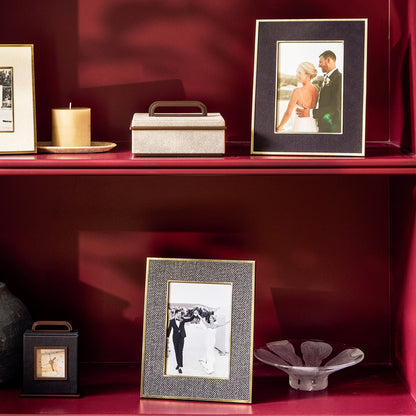 Sophie Paterson Photo Frame Dark Grey Herringbone 5 x 7"