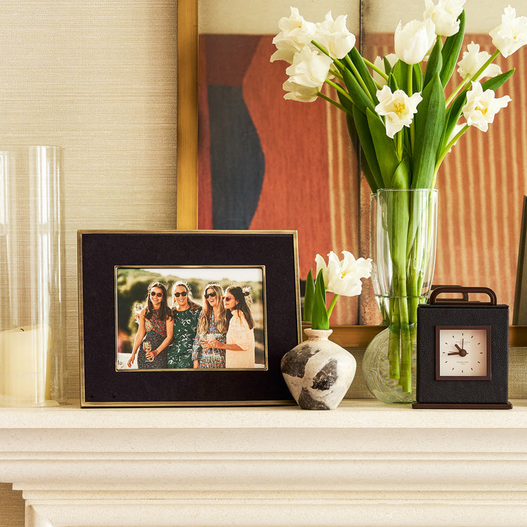 Anthracite Faux Shagreen Carriage Clock - Thumbnail 5