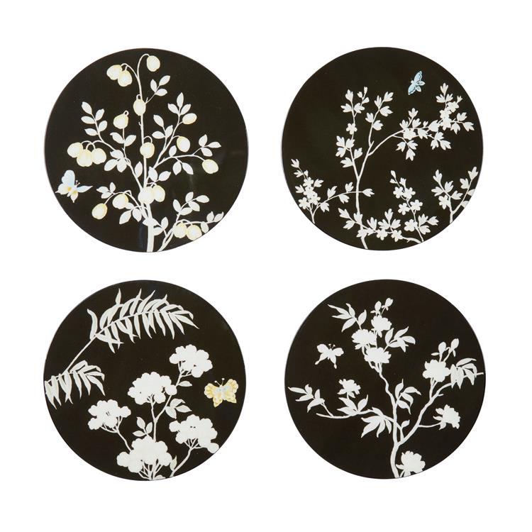 Black Chinoiserie Coasters - Set of 4 - Limited Edition