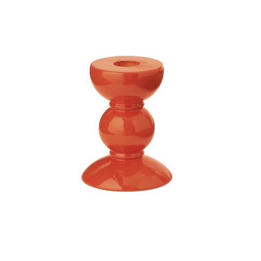 Small Orange Bobbin Candlestick - 10cm - Addison Ross Ltd UK