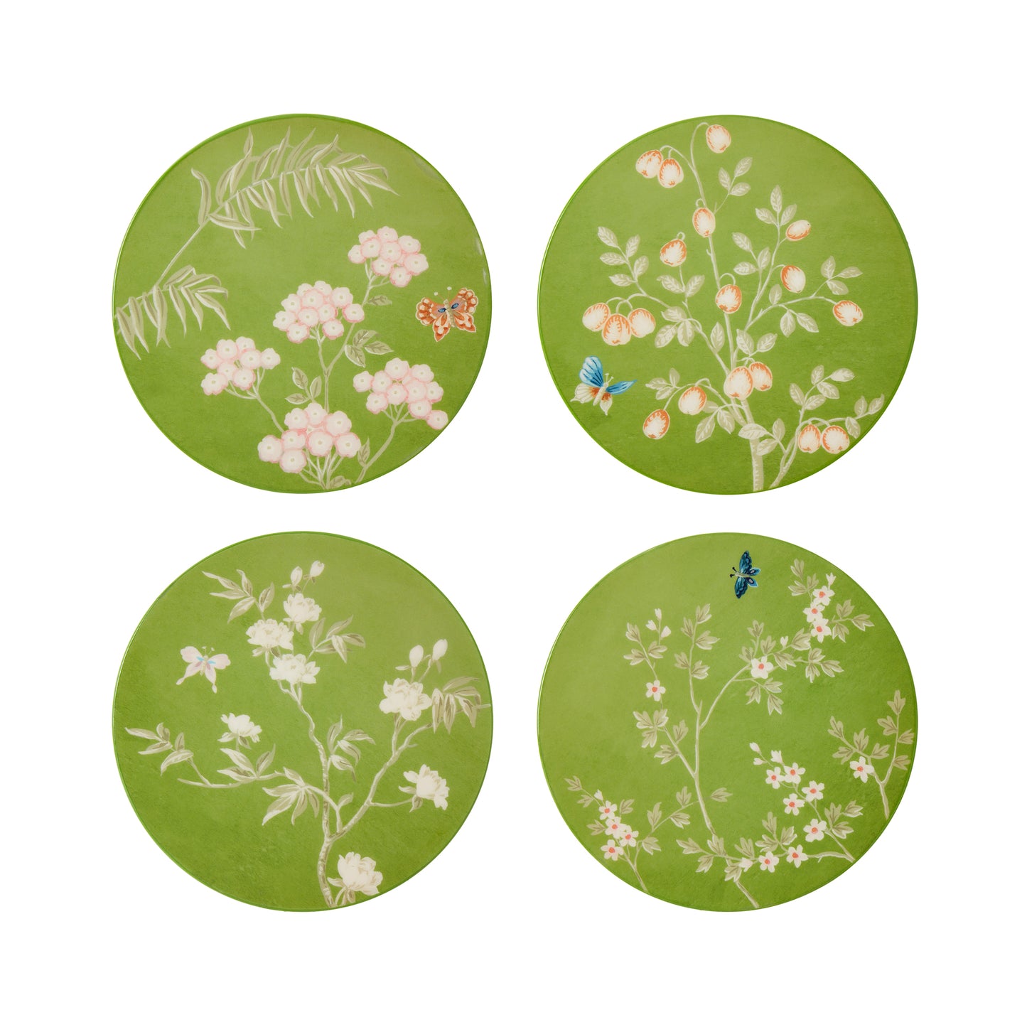 Green Chinoiserie Coasters - Set of 4 - Addison Ross Ltd US