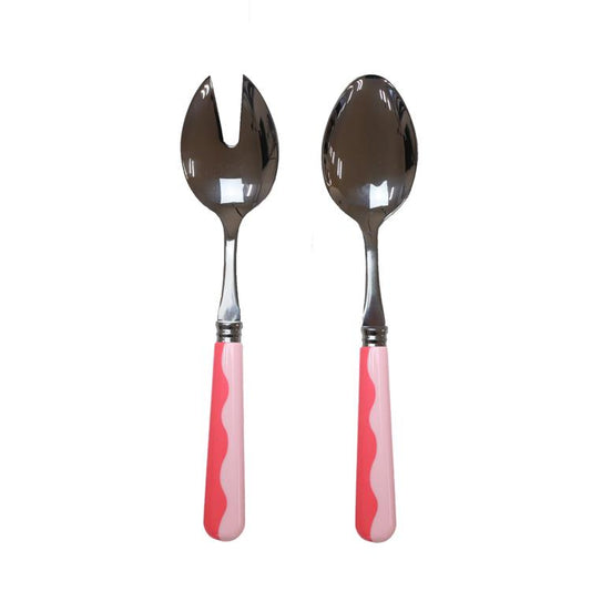 Wave Salad Servers - Watermelon & Pink (2‑Piece Set)