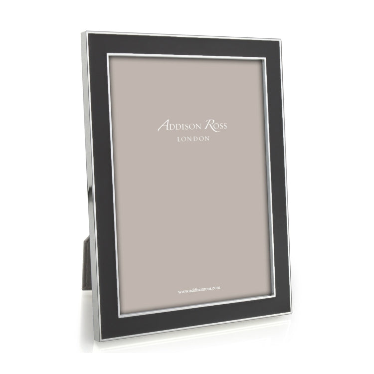 Silver Trim, Taupe Enamel Picture Frame