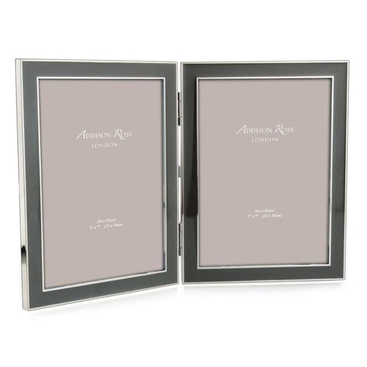 Silver Trim, Double Chiffon Enamel Picture Frame