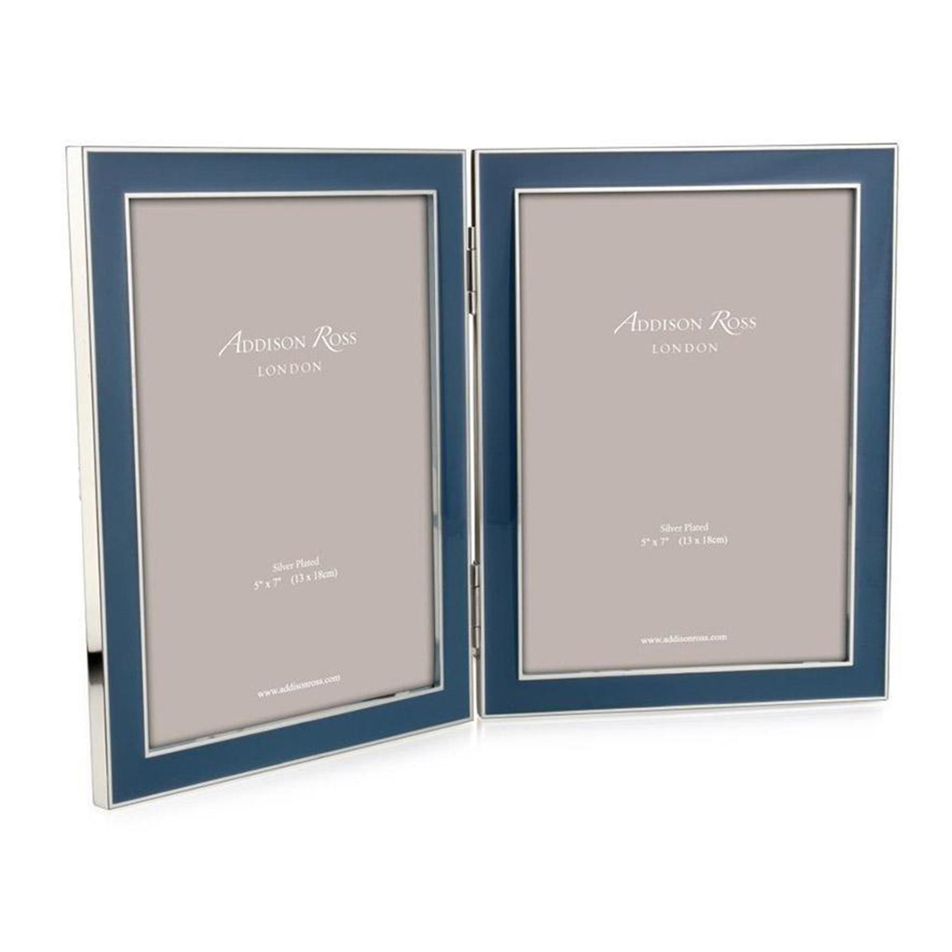 Denim Enamel & Silver Double Frame - 5 x 7 in Double