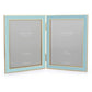 Powder Blue Enamel & Gold Double Frame