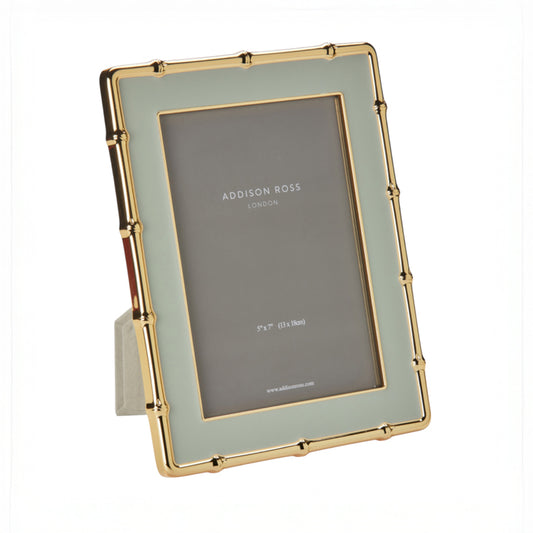 Sage & Gold Bamboo Enamel Photo Frame