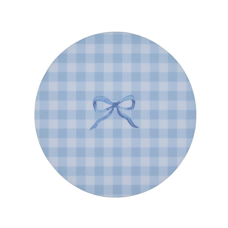 Addison Ross Blue Gingham Lacquer Coasters Set of 4 - Thumbnail 3