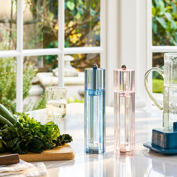 Blue Icy Flute Salt or Pepper Mill