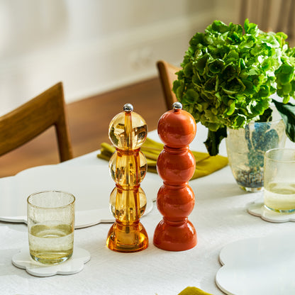 Orange Bobbin Salt or Pepper Mill