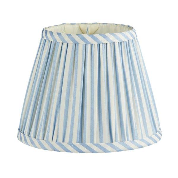 Periwinkle Blue Striped Lampshade - Blue & White Pleated – Addison