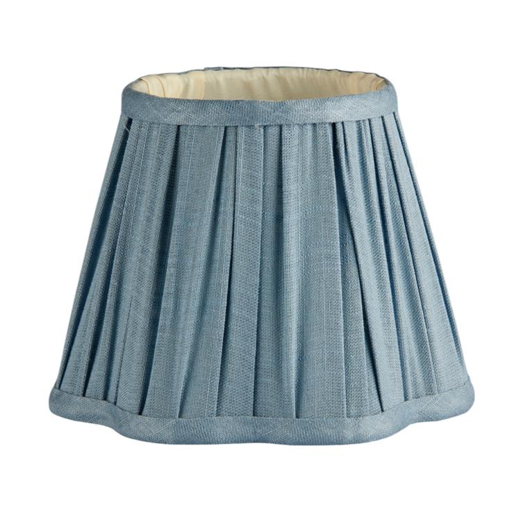 Chambray Blue Scallop Lampshade