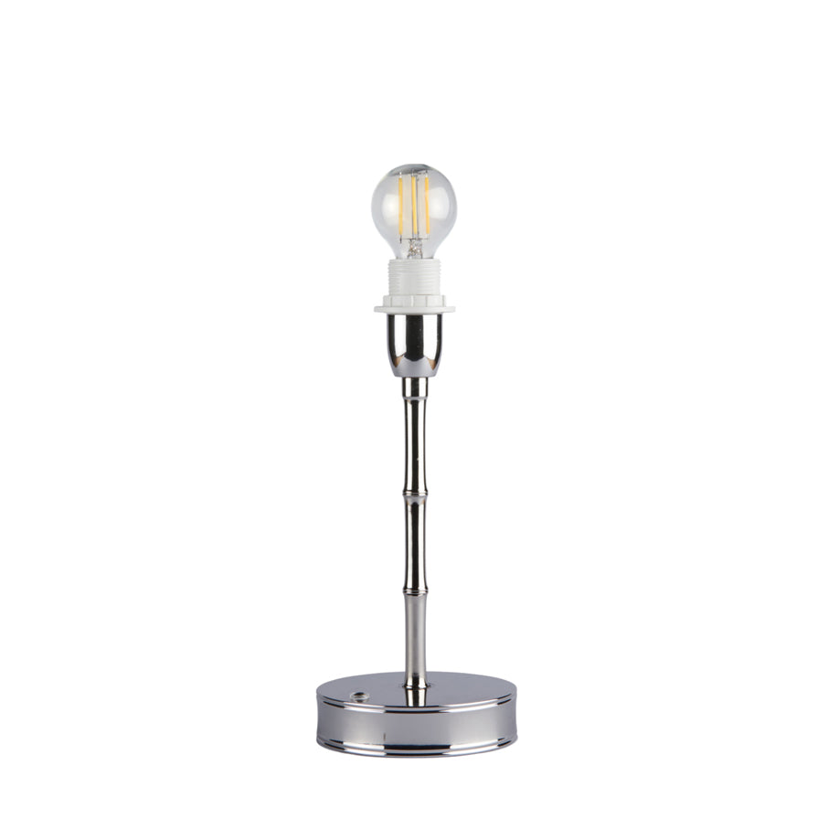 Silver Bamboo Rechargeable Lamp Base - 10"