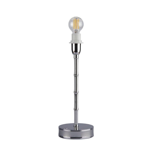 Silver Bamboo Rechargeable Lamp Base - 12"