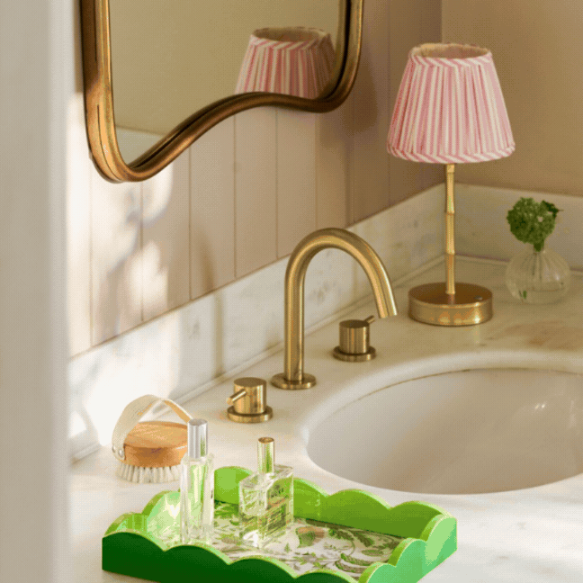 Pink Striped Lampshade - 6"