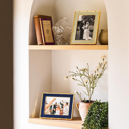 Sage & Gold Bamboo Enamel Photo Frame