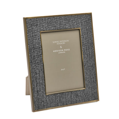 Sophie Paterson Photo Frame Dark Grey Herringbone 5 x 7"