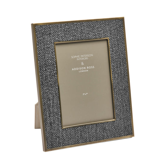 Sophie Paterson Photo Frame Dark Grey Herringbone 5 x 7"