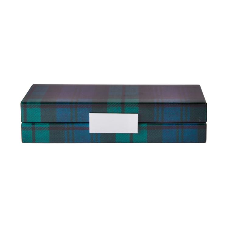 Black Watch Tartan Box with Silver