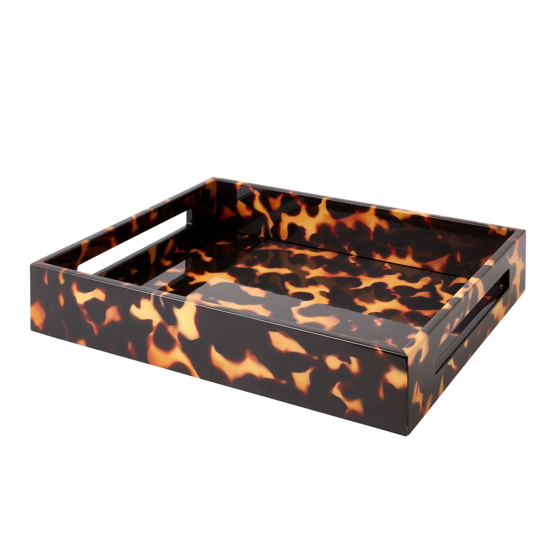 Faux Tortoise Medium Lacquered Serving Tray - Addison Ross Ltd UK